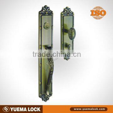 HD8621 PVD/AB hotel or residential entry door handle lock sets american with 5 pins cylinder