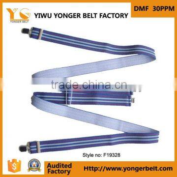 Traditional Men's Solid Color Classic Grey Leather Suspenders Belt photo-1