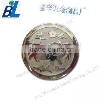 Chinese Zodiac of cow 3d custom challenge coin