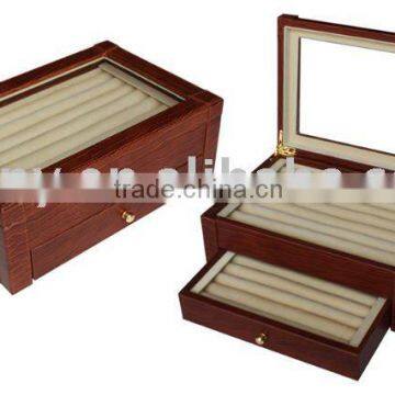 Brown faux crocodile Leather Jewelry display Box