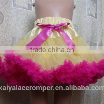 wholesale baby petti ruffled pink yellow skirt for baby kids baby girl chiffon dress