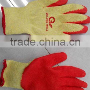 10gauge knit red/green latex coated gloves