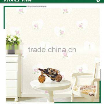 stock foaming non woven wallpaper,Rose flower for home decoration , smoke-proof wall paper store