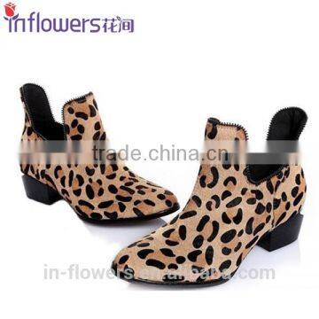 Genuine leather leopard print women shoes