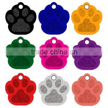 Wholesale Cat Paw Shape Tags Anodized Pet Tags Aluminium