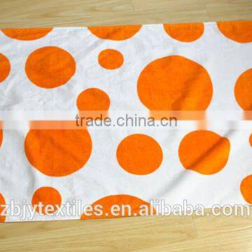 100% Cotton Custom Promotional Velour Reactive Printed Beach Towel - printing in orange