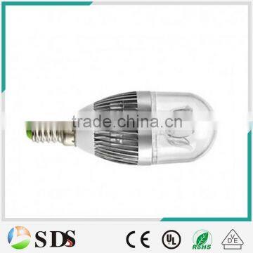 LED Candle bulb Silver 3W E14 dimmable led candle bulb Warm White high power Candle light