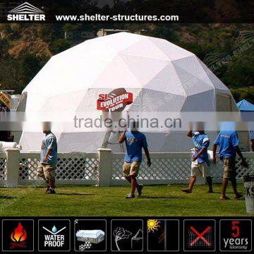 Durable UV resistant geodesic dome tents for soccer court