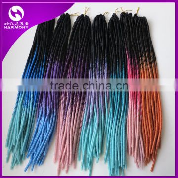 HARMONY NEW ARRIVE 20" 95g synthetic soft dreadlocks braids in ombre color pre crochect Ombre Faux Locs Braid Hair Extensions