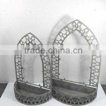 090265F-S/2 metal mirrored wall plant holder