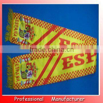 football scarf in high quality,Spain unique knitting scarf,soccer fans scarf