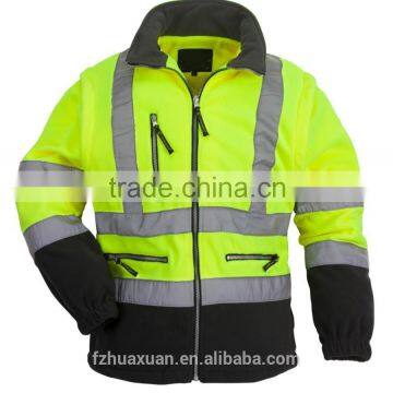 hi vis yellow safety mens fleece work jacket