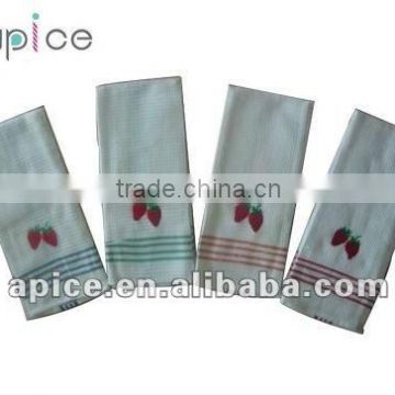 solid plain dyed embroidered kitchen towel