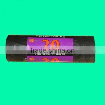HDPE black star seal garbage bags on roll