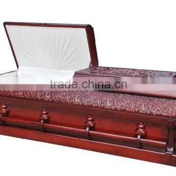 Funeral supplies jewish casket without metal nail and animal glue high gloss finish