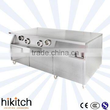 kichen equipment stainless steel Centre Island work table with cup dispensers