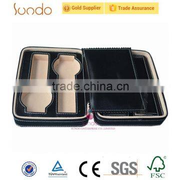 high quality black leather watch box