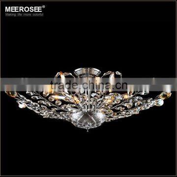 Chrome Metal Crystal Ceiling Lamp Semi Flush Ceiling Light Chandelier MD83022