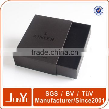 plain black paper drawer box for jewelry packaging