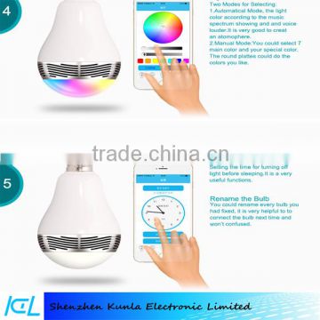 Bluetooth led speaker Smart bulb with android /iOS app control,Smart Led Lamp Bluetooth Music Speaker Bulb