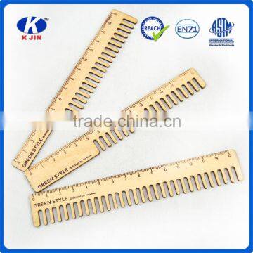 High quality wooden shaped straight ruler drawing stencil ruler for kids