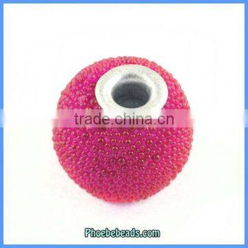 Wholesale Round Resin Indonesia Style Fuchsia Jewelry Beads PCB-M100557