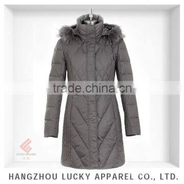 lady women fashion real fur winter down jacket LK15017