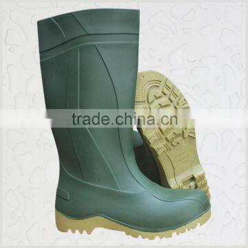 Green PVC rain boots with steel toe,safety rain boots,rain shoes