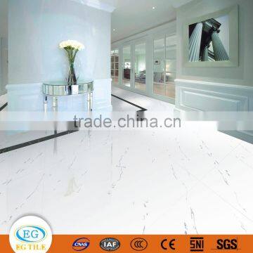 Classic Bianco White Black Line Grain Vitrified Polished Porcelain Floor Tile