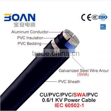 Low Voltage 0.6/1Kv Steel Wire Armored Power Cable IEC 60502-1