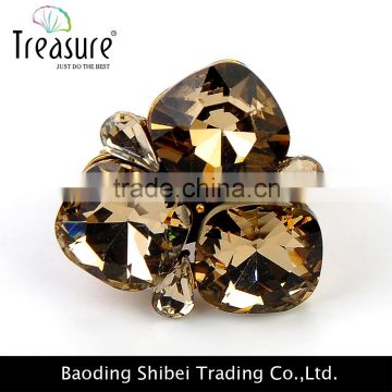 Fashion jewelry brand new fashion exaggerated three big diamond alloy ring