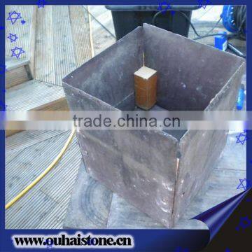 Manufacturer processing light grey slate stone flower pot making