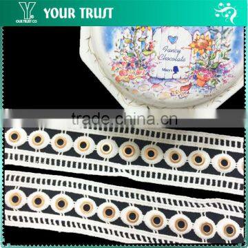 Silver Gold Gunmetal Dome Stud Black Velvet Beaded Trimming photo-6