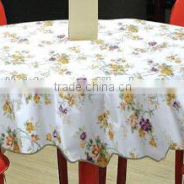 beautiful round flower printed vinyl table cloth for home or wedding using