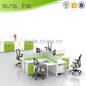 demountable office partition for 4 persons work station guangzhou office furniture