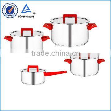 Happy 8 Pcs Family Pot Set With Red Bakelite Handle And Knobs