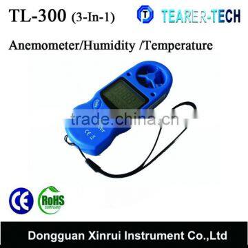 Handheld wind speed measuring device ; wind speed temperature tester with range 0.3 to 30M/s TL-300