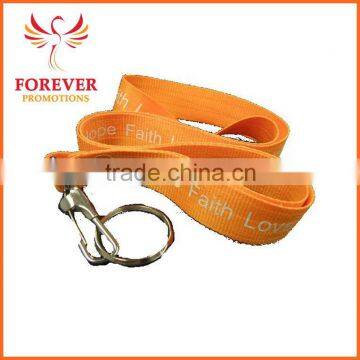 2015 Hot Selling Social Activity Pink Ribbon Orange Polyester Neck Lanyard