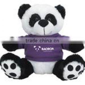 8 1/2" Plush Big Paw Panda With Shirt