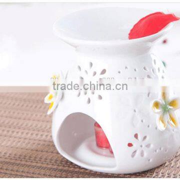 Factory Mde Flower Embossed Design Ceramic Incense Burner Embossed Logo Oil Burner Quality Choice photo-3