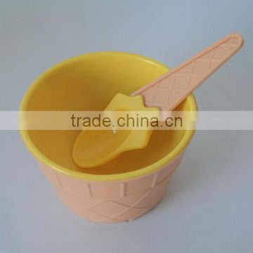 Alibaba china unique milky plastic ice cream bowl with lid