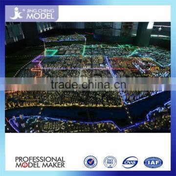 3D city planning scale model with light