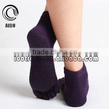 Sexy Hot Teen Girl Custom Made Socks Purple Anti Slip Yoga Pilates Toe Socks