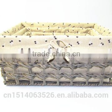 2015 new arrival set of 3 paper rope weaved storage baskets with lining-cheap wicker baskets