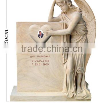 lady with heart honed pink marble monuments