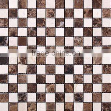 SKY-M003 Indoor Washing Room Shower Floor Mesh Backed Premium Marble Mosaic Tile