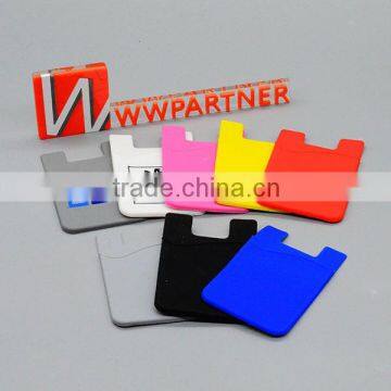 Adhesive 3M Stiker Silicone Smart Wallet Mobile Phone Card Holder for men