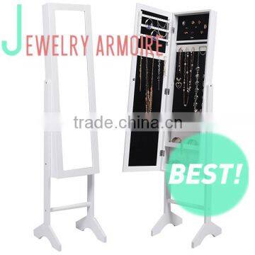 Living Room Cabinets of MDF Furniture Jewelry Armoire Jewelry Cabinet Mirror for Jewelry Storage