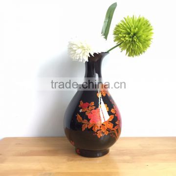 cheap price Yuqi black ceramic vase floor vase