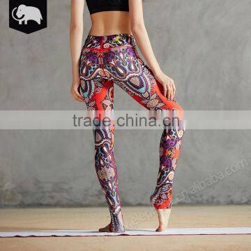 Good breathability elastic printed ladies online yoga leggings